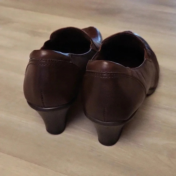 🛍Bass Tansey Slip On Block Heel‎ Leather Brown Womens Size 9M - Picture 3 of 7